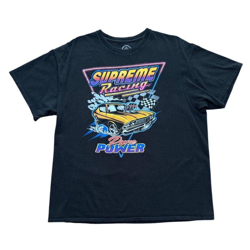 Supreme Racing Pure Power Auto Muscle Sports Car Neon Retro Art Graphic T-shirt